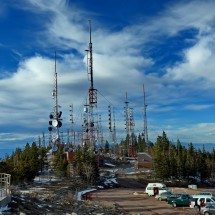 Summit transmitters of 3255 meters high Sandia Crest which is accessible by car